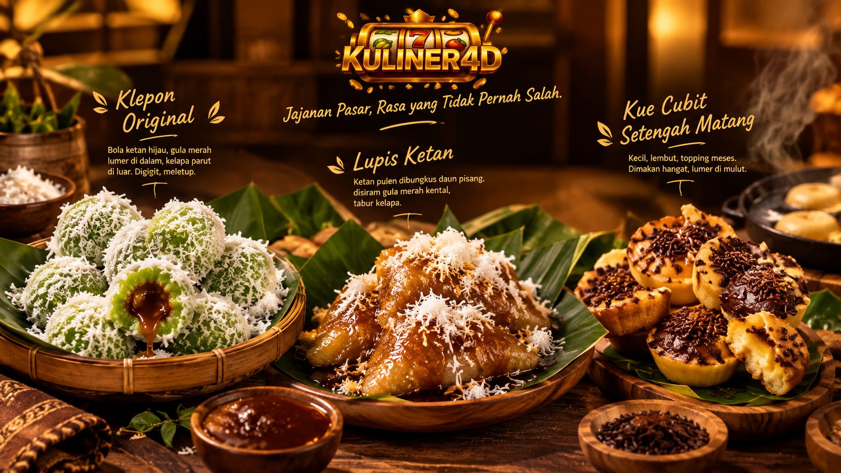 Klepon original KULINER4D dengan gula merah lumer